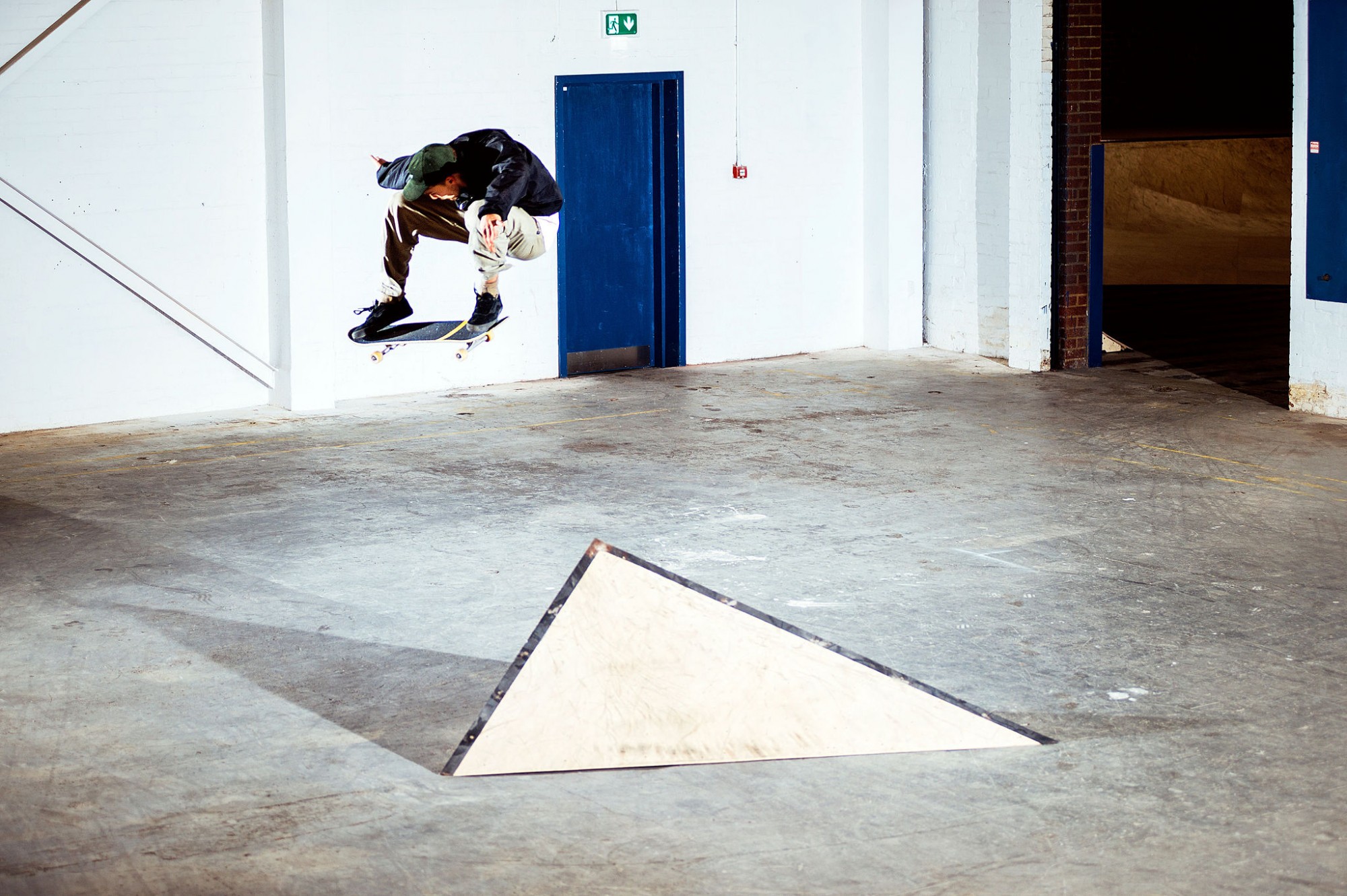 Guy on skateboard mid air